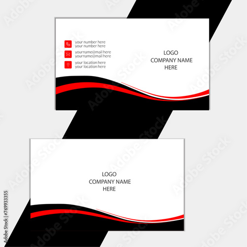 double sided red and black colour combination business card for any kind of use 