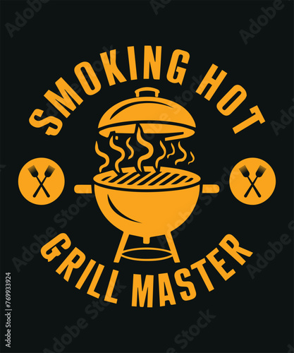 Smoking Hot Grill Master BBQ T-Shirt Design