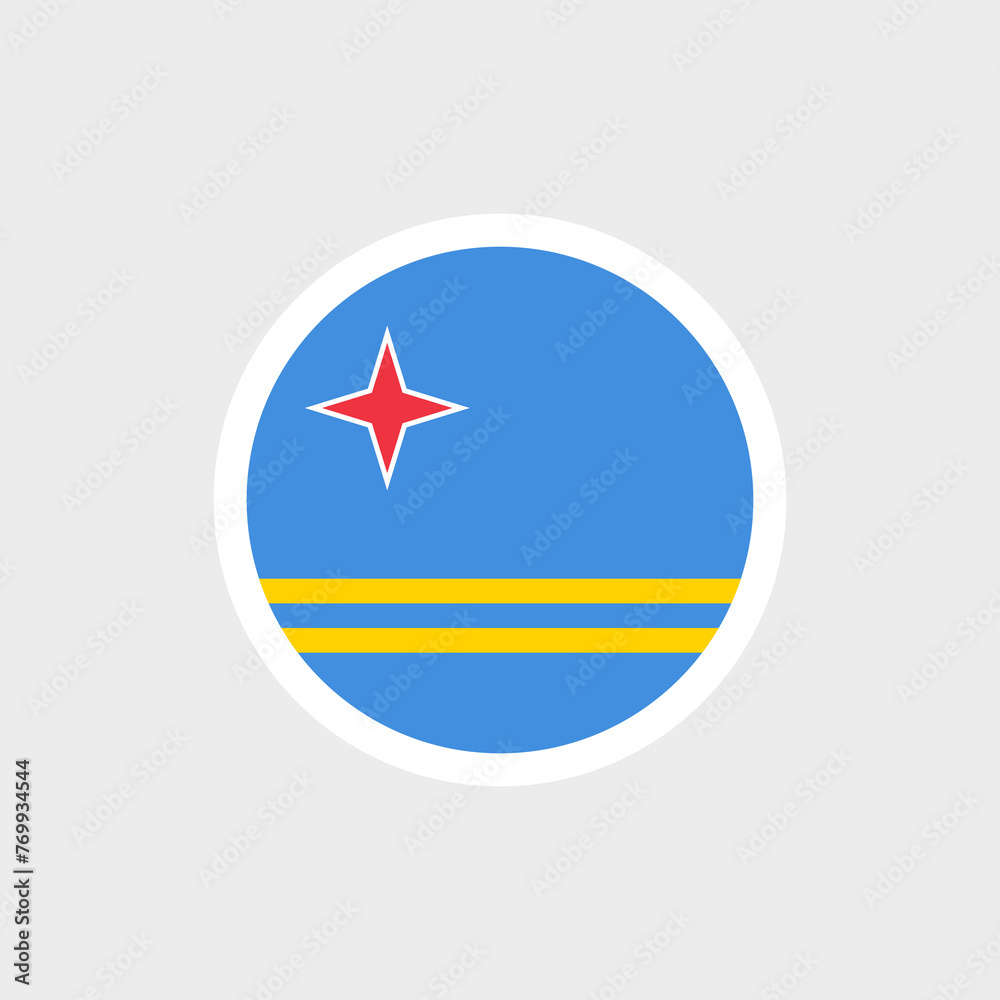 Flag of Aruba. Aruban blue flag with star. State symbol of the island of Aruba. Flag of Aruba. Aruban blue flag with star. State symbol of the island of Aruba.