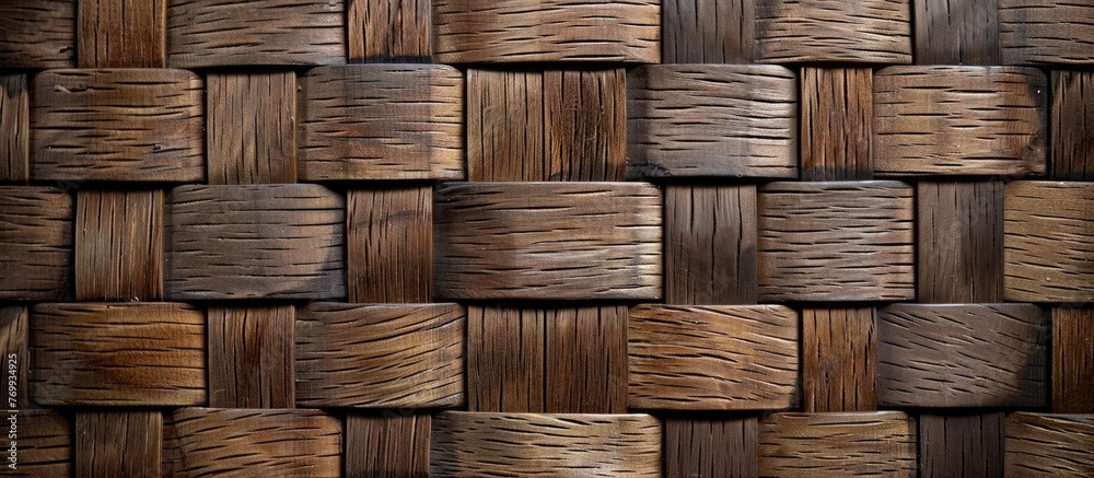 Wooden wicker tiles with detailed wood texture . Wooden wicker tiles with detailed wood texture .