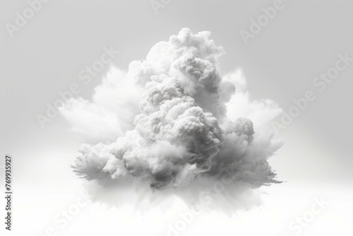 a large white cloud in front of a white background