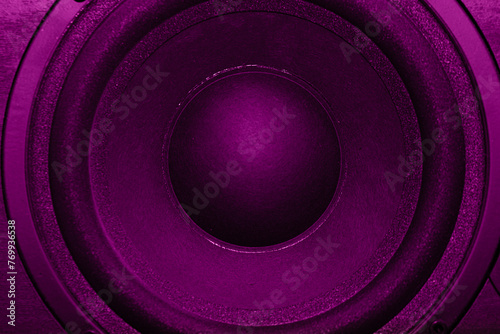 Closeup of black Subwoofer speaker