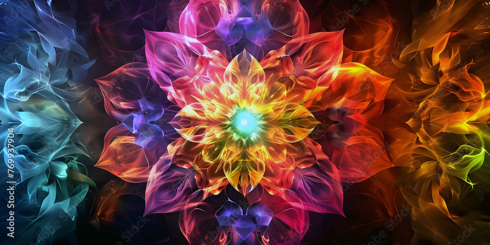 Obraz premium colored anahata chakra, ai generated.