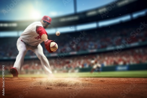 Baseball pitcher throwing fastball.