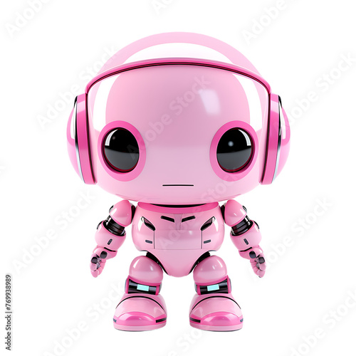 Cute robot on transparent background PNG © AI for You