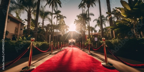 A private billionaires party with red carpet welcoming entrance for be part of an exclusive membership photo