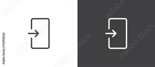 Login icon. Entrance vector icons in line style. Sing in, Log in symbol in trendy line style, Login icon isolated in black and white background. photo
