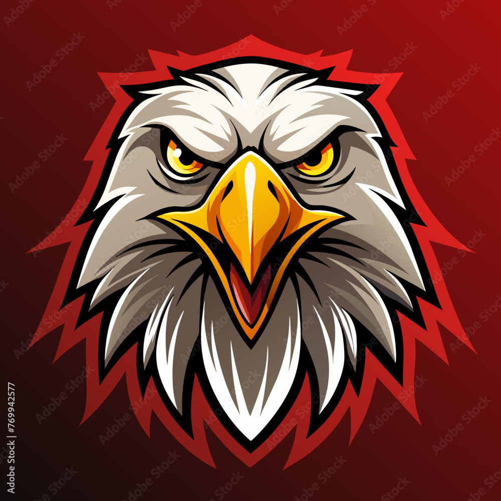 Obraz premium bird, eagle, owl, vector, cartoon, animal, head,