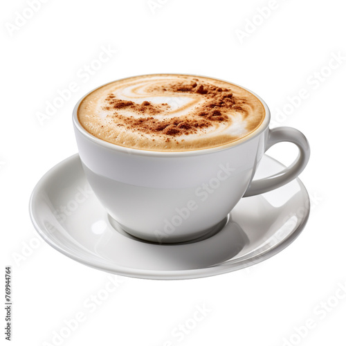 cup of cappuccino isolated on transparent background