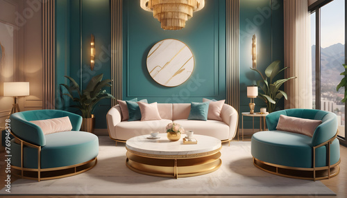 Art deco interior design of modern living room home 9