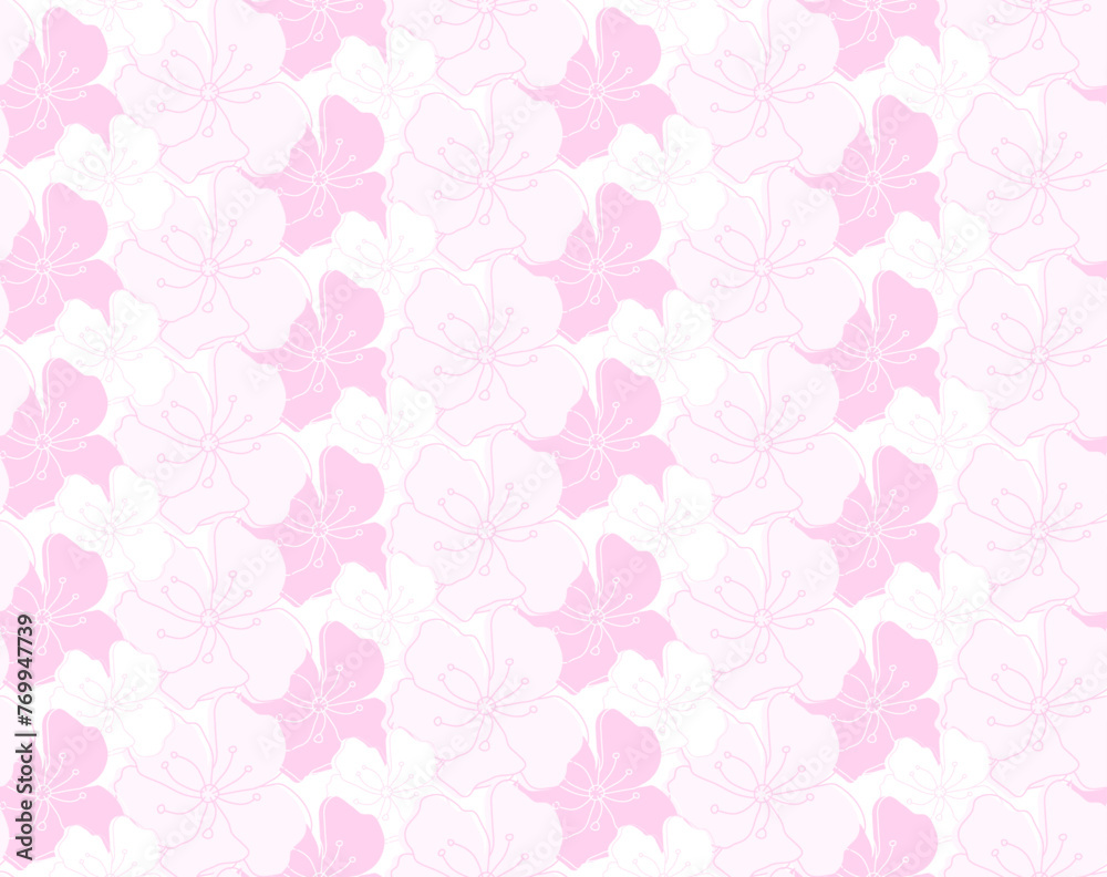 Pastel Pink Floral Pattern Background
