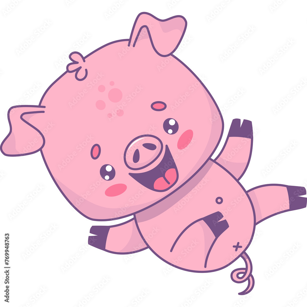 Happy smiling pig