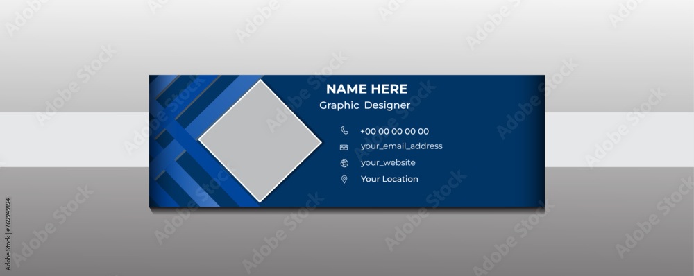 Fototapeta premium Modern Email Signature Color Tamplate Design