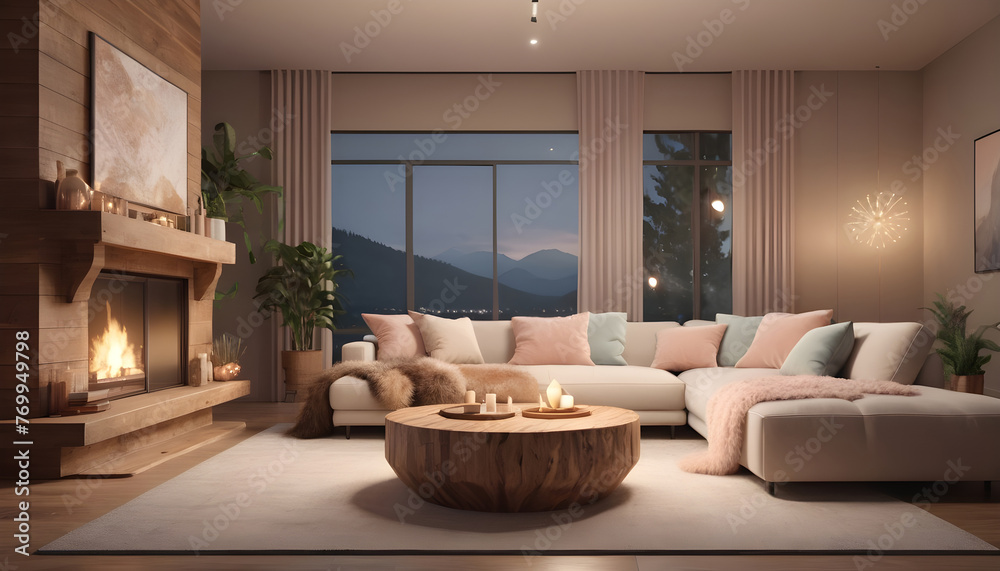 Boho interior design of modern living room home 7 Boho interior design of modern living room home 7