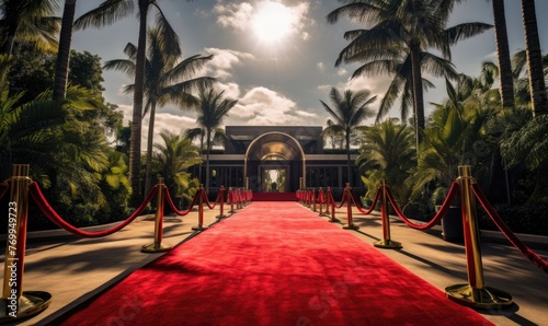 A private billionaires party with red carpet welcoming entrance for be part of an exclusive membership © piai