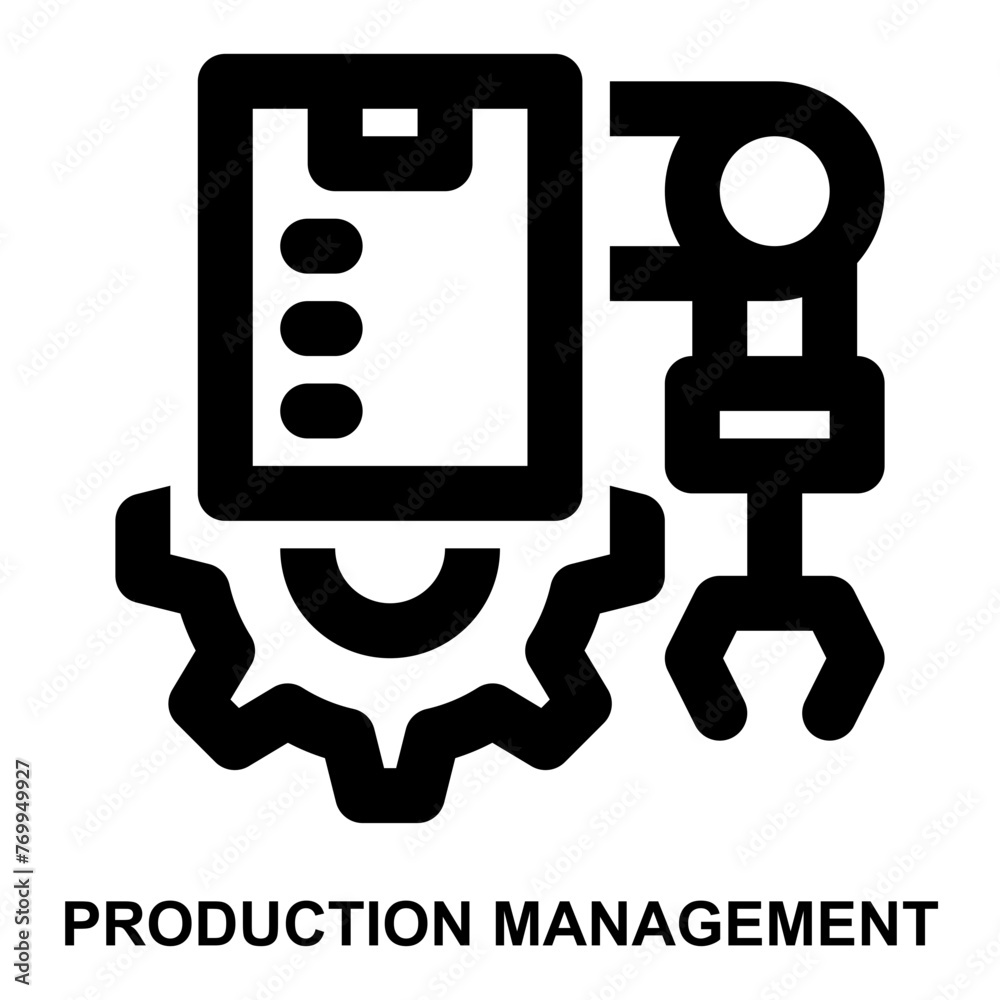 production management, industrial management, operations management, manufacturing management, sop, administration expanded outline style icon for web mobile app presentation printing