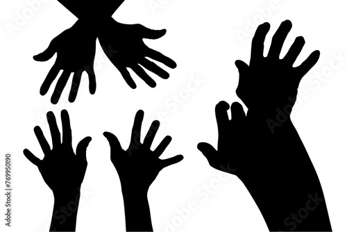 vector, ilustracion, manos, brazo, persona, plantas, señas, pose, amor, dedos, manos libres, siluetas, lenguaje, gestos