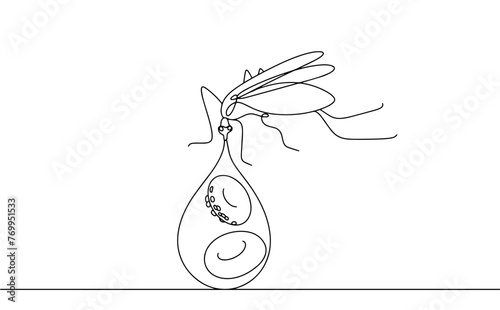 Malaria mosquito and blood
