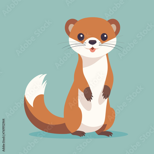 Cute weasel cartoon illustration vector design