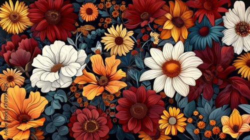 Vibrant Floral Pattern Background