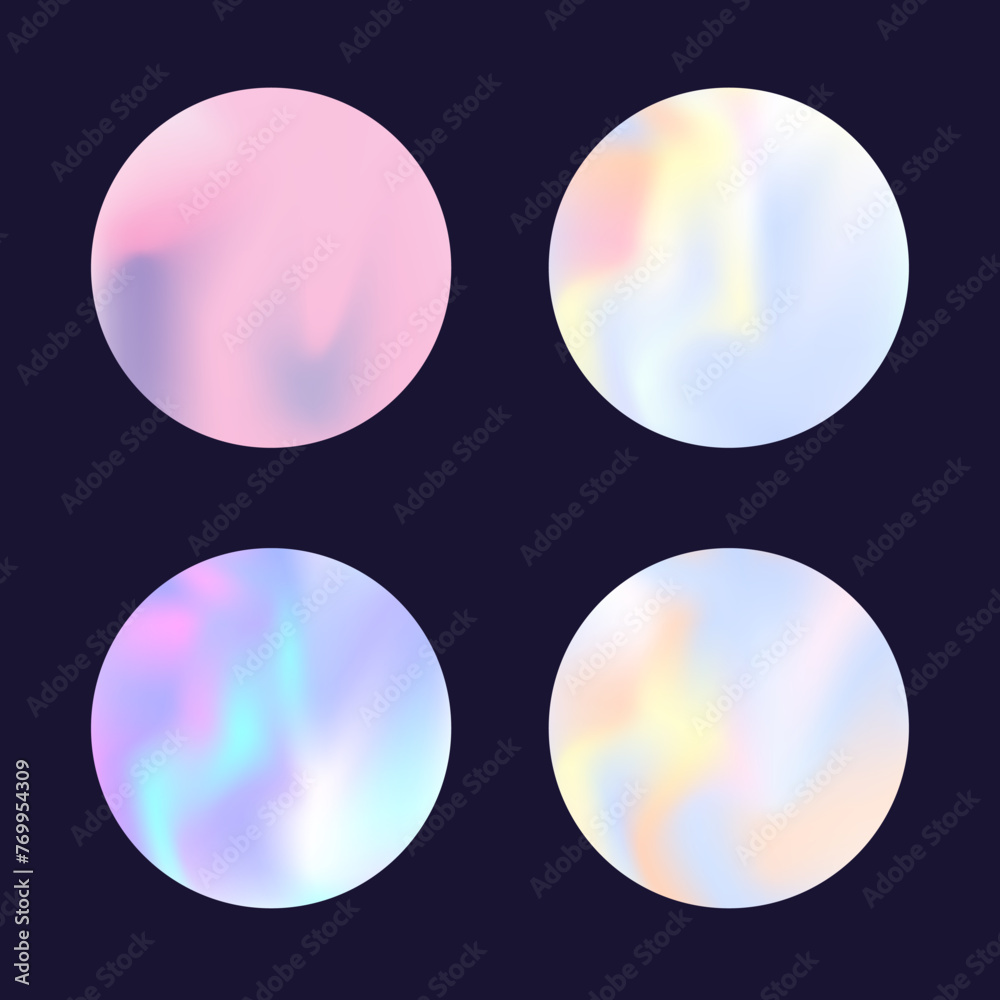 Gradient round set with holographic mesh. Abstract hologram. Vibrant gradient round set. Minimalistic 90s, 80s retro style graphic template for placard, presentation, banner, brochure. Gradient round set with holographic mesh. Abstract hologram. Vibrant gradient round set. Minimalistic 90s, 80s retro style graphic template for placard, presentation, banner, brochure.