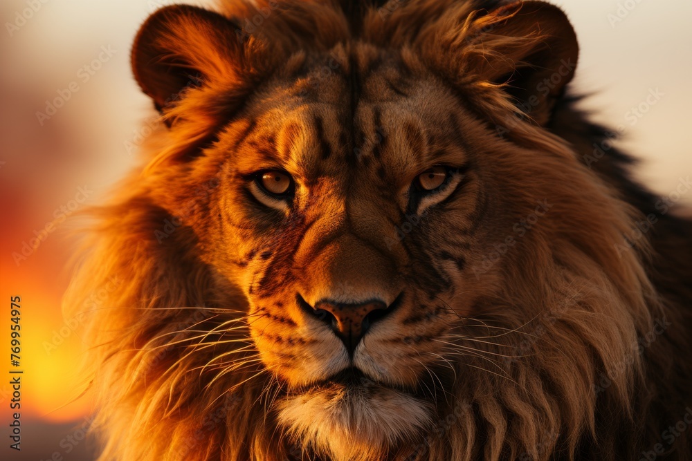 Naklejka premium the urgency and determination of animals fleeing wildfires.Animals escape from a fire in the jungle