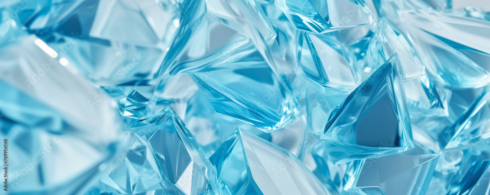 Blue crystals, closeup macro detail - abstract crystalline background. Generative AI Blue crystals, closeup macro detail - abstract crystalline background. Generative AI