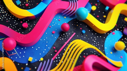 Abstract Colorful 3D Artwork