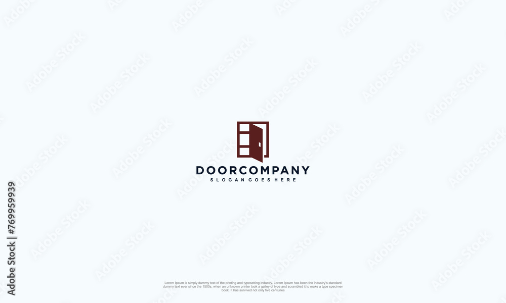 Open door logo flat design simple minimalist icon. Vector illustration Open door logo flat design simple minimalist icon. Vector illustration