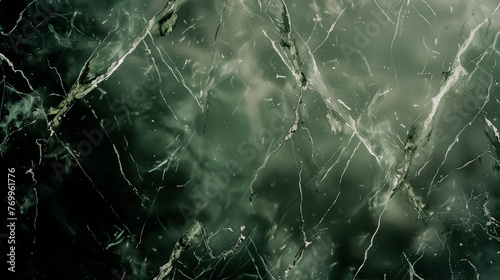 Transparent glass texture, cracked frozen glass, pattern in green shade. Przezroczysta szklana faktura, popękana zamrożona szyba, wzorem w zielonym odcieniu.