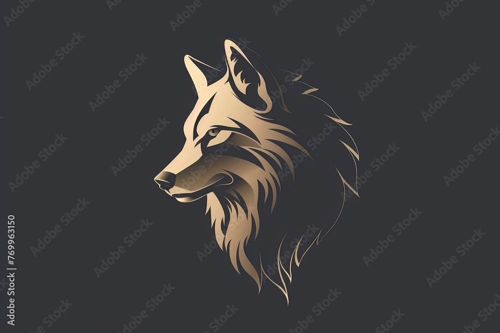 Wolf head isolated on black background, Vector illustration, Ai Generated Wolf head isolated on black background, Vector illustration, Ai Generated
