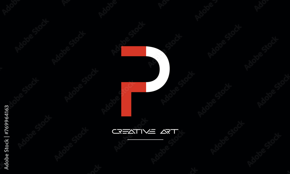 FP, PF, F, P abstract letters logo monogram FP, PF, F, P abstract letters logo monogram