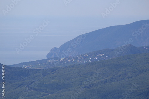 view of Mount Ayu-Dag from Mount Demerdzhi Alushta Crimea photo