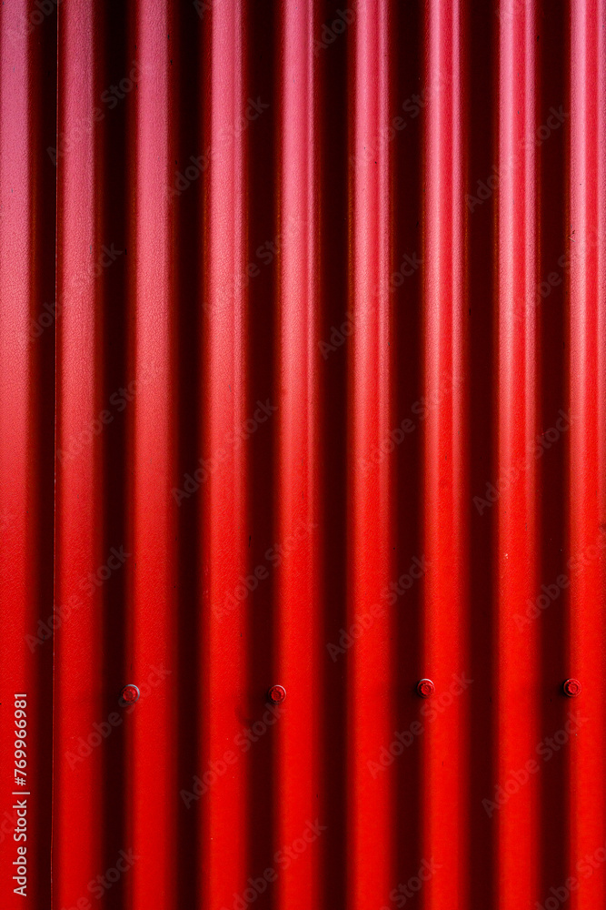 Red corrugated metal panel Red corrugated metal panel