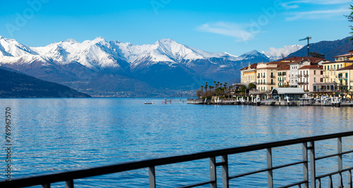 Tourist destination small medieval village of Bellagio with hilly narrow streets and luxurious villas, holiday destination on Lake Como, Italy