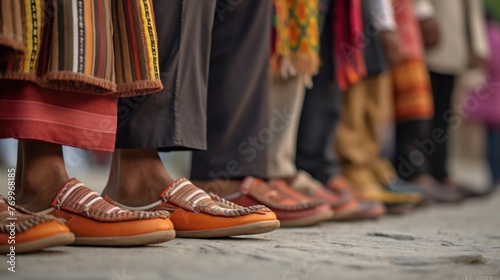 people with traditional shoes