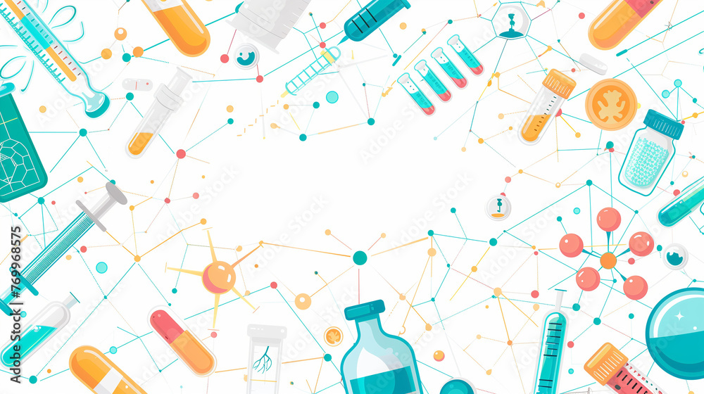 Vector style background for medical university wallpaper with medical instruments and signs Vector style background for medical university wallpaper with medical instruments and signs
