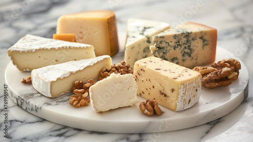 Elegant Marble Cheese Board with Aged Varieties