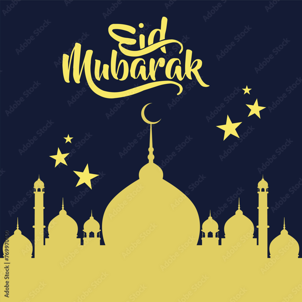 Eid mubarak greeting card with black backgroundwith the Arabic calligraphy means Happy eid and Translation from arabic: may Allah always give us goodness throughout the year and forever
Eid mubarak greeting card with black backgroundwith the Arabic calligraphy means Happy eid and Translation from arabic: may Allah always give us goodness throughout the year and forever