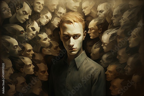 Depiction of multiple personality disorder photo