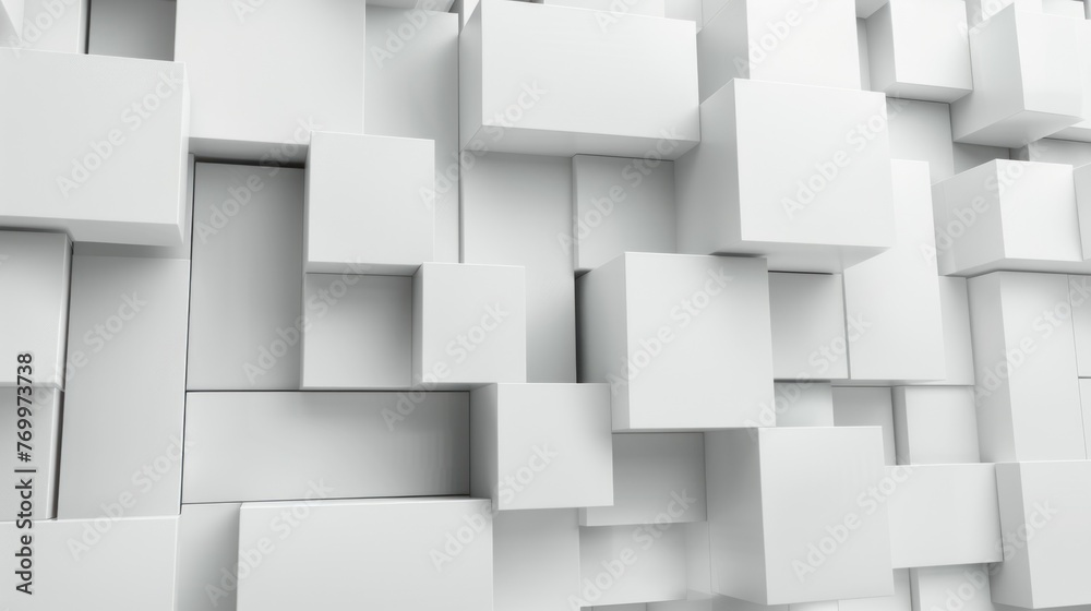 Obraz premium white cubes from above ,abstract background .3d illustration