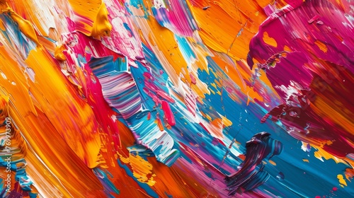 Abstract Color Explosion - Vibrant Artistic Chaos: An Explosion of Pigments, Each Brushstroke a Burst of Emotion, Crafting a Vibrant Tapestry of Expression
