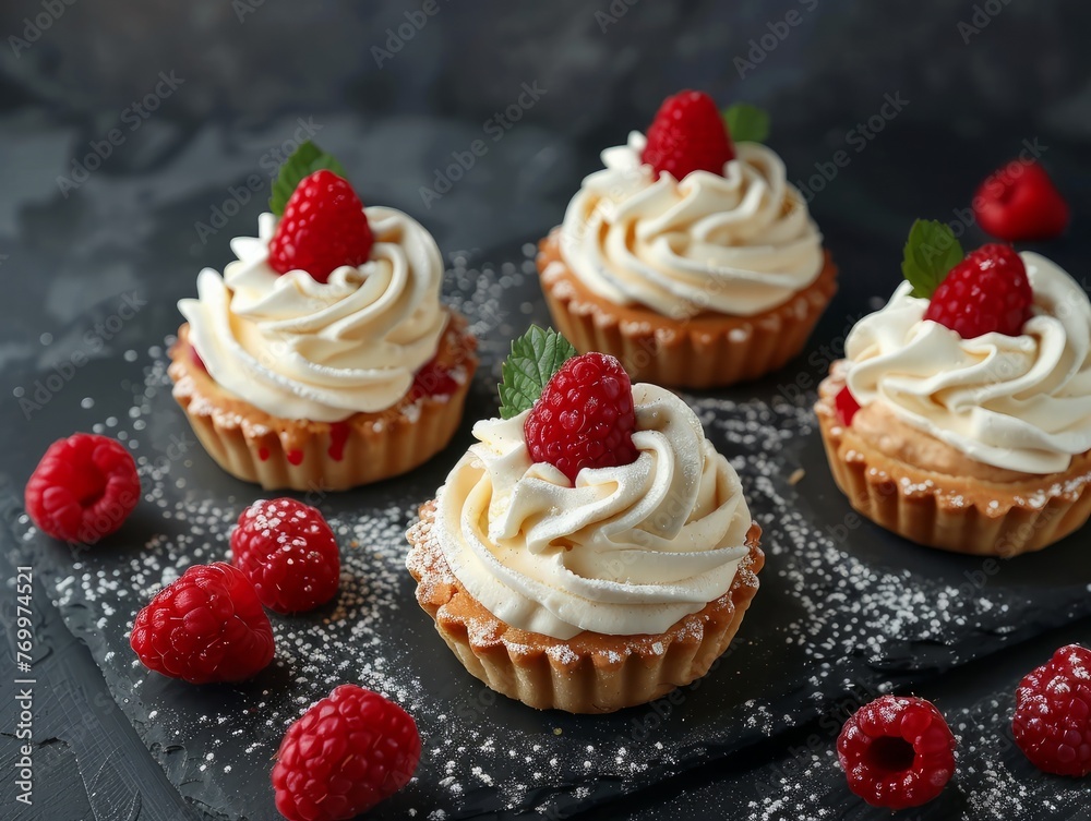 Raspberry mini-tarts