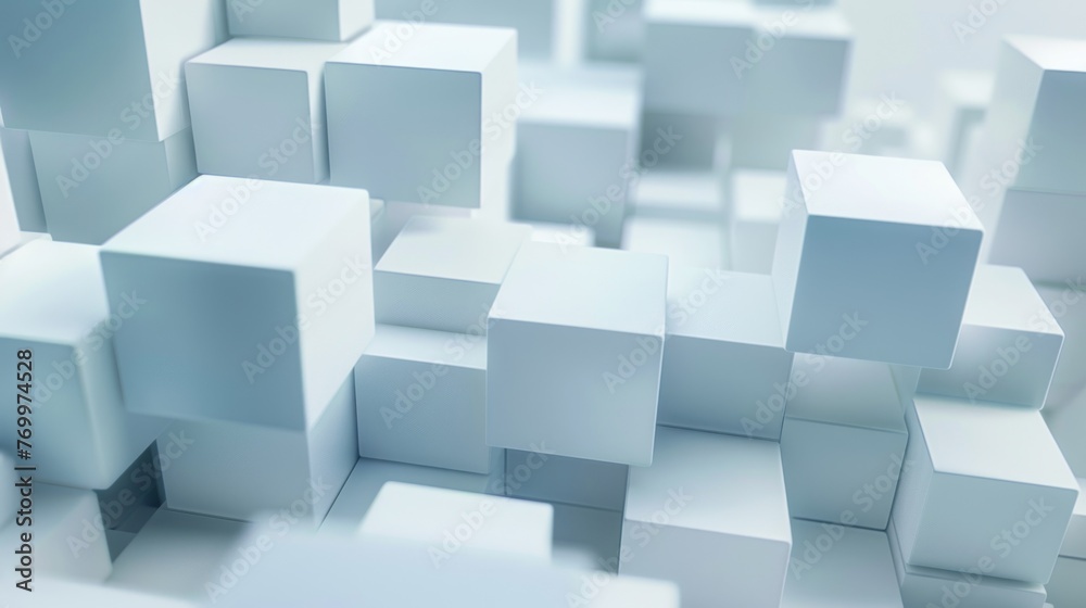 white cubes from above ,abstract background .3d illustration white cubes from above ,abstract background .3d illustration