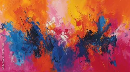 Abstract Color Explosion - Vibrant Artistic Chaos: Bursting with Life, Each Swirl a Testament to Unfettered Creativity