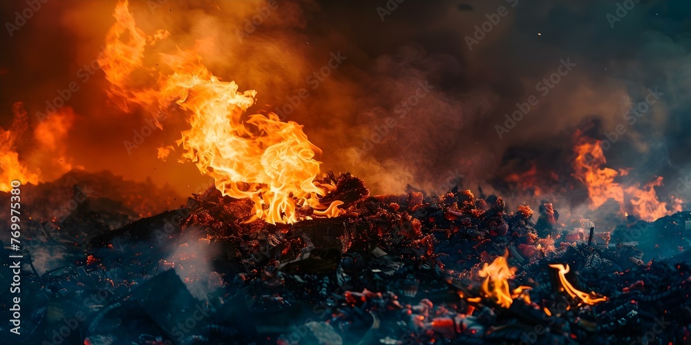 Reducing Pollution by Properly Managing Household Waste: Exploring Alternatives to Incineration and its Harmful Effects. Concept Waste Management, Pollution Reduction, Household Waste