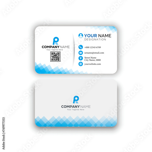 Corporate creative and modern Stylish Professional Business card template (Double sided)  photo