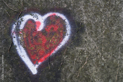 Colorful Heart on Textured Wall