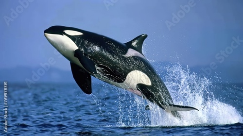orca whale jumping from the water