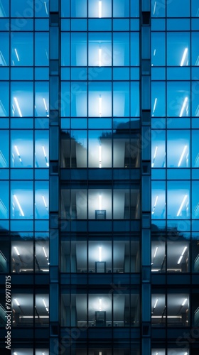 Reflective glass office building with windows 